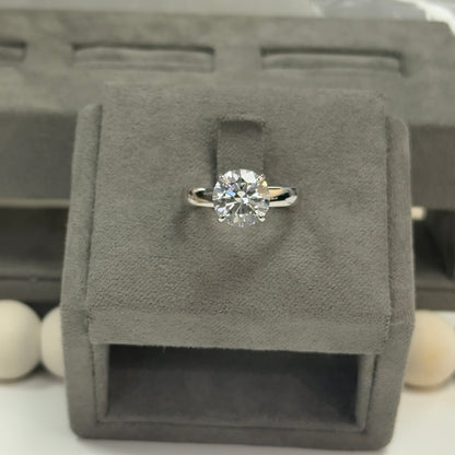 3.01 Carat Round Lab Diamond 3mm Double Hidden Halo Ring