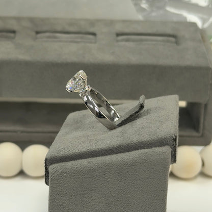 3.01 Carat Round Lab Diamond 3mm Double Hidden Halo Ring