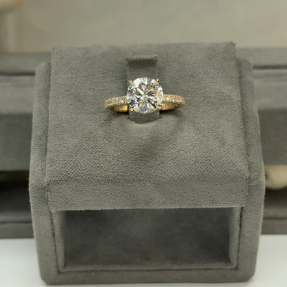2.60 Carat Round Lab Diamond Traditional Elegance Hidden Halo Ring