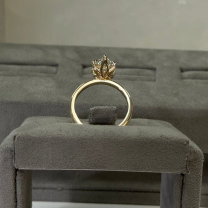 2.58 Carat Marquise Lab Diamond Elegant Tulip Basket Solitaire Ring