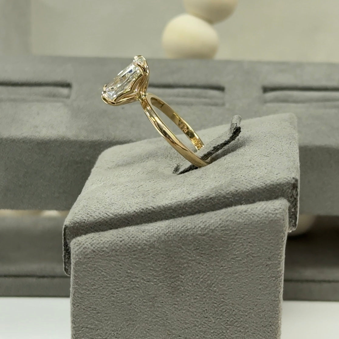 3.61 Carat Radiant Lab Diamond Tulip Basket Elegant Solitaire Ring