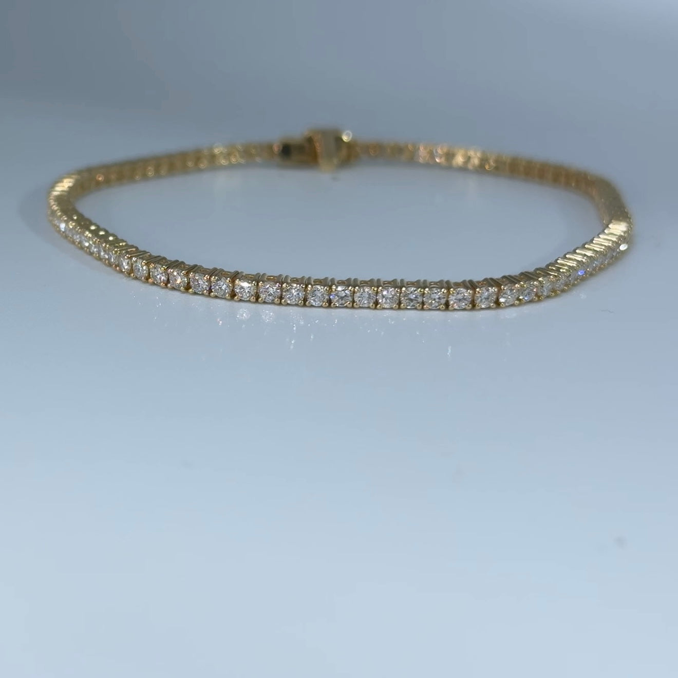 14kt Yellow Gold Round Lab Diamond Tennis Bracelet 2.50ctw