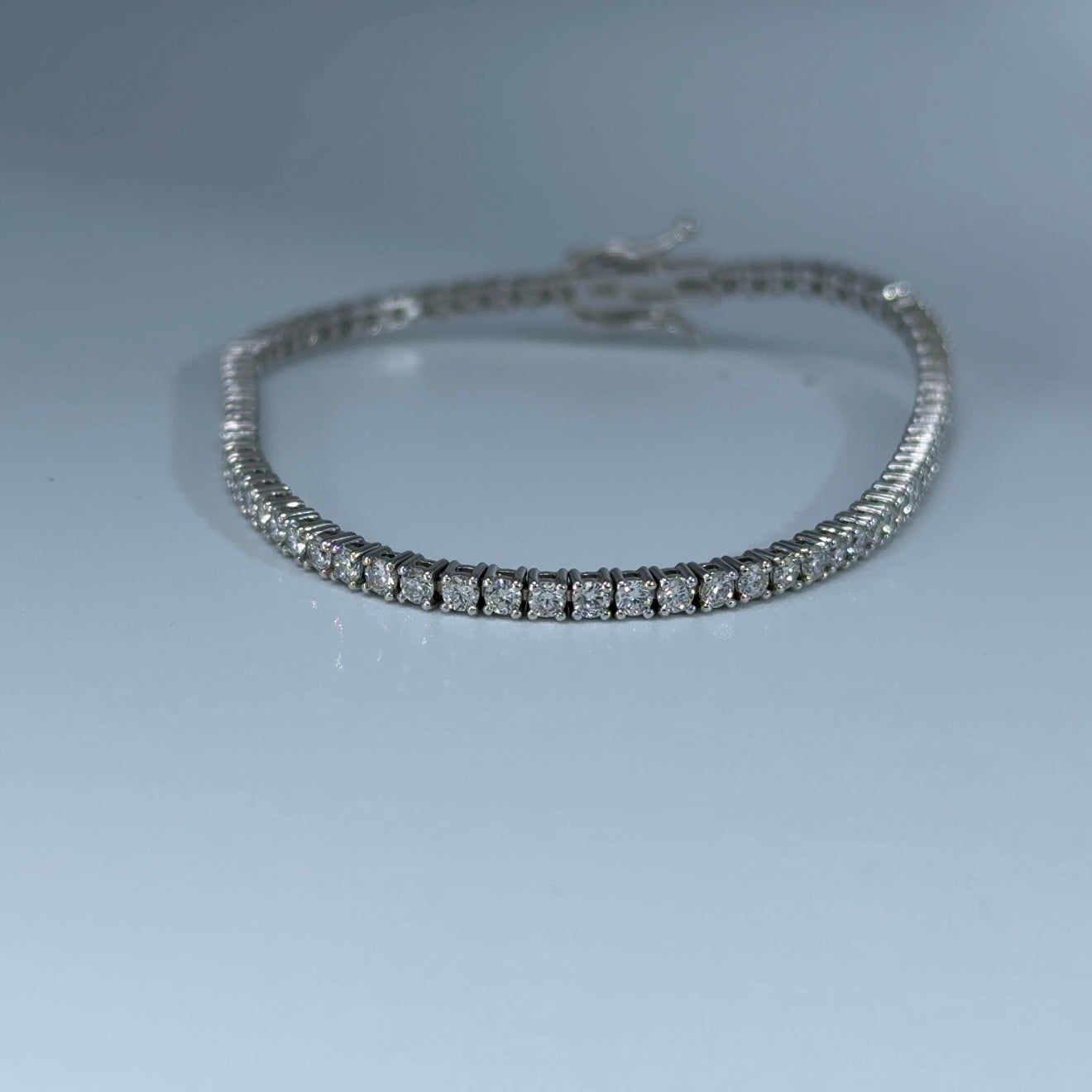 14kt White Gold Round Lab Diamond Tennis Bracelet 2.71ctw