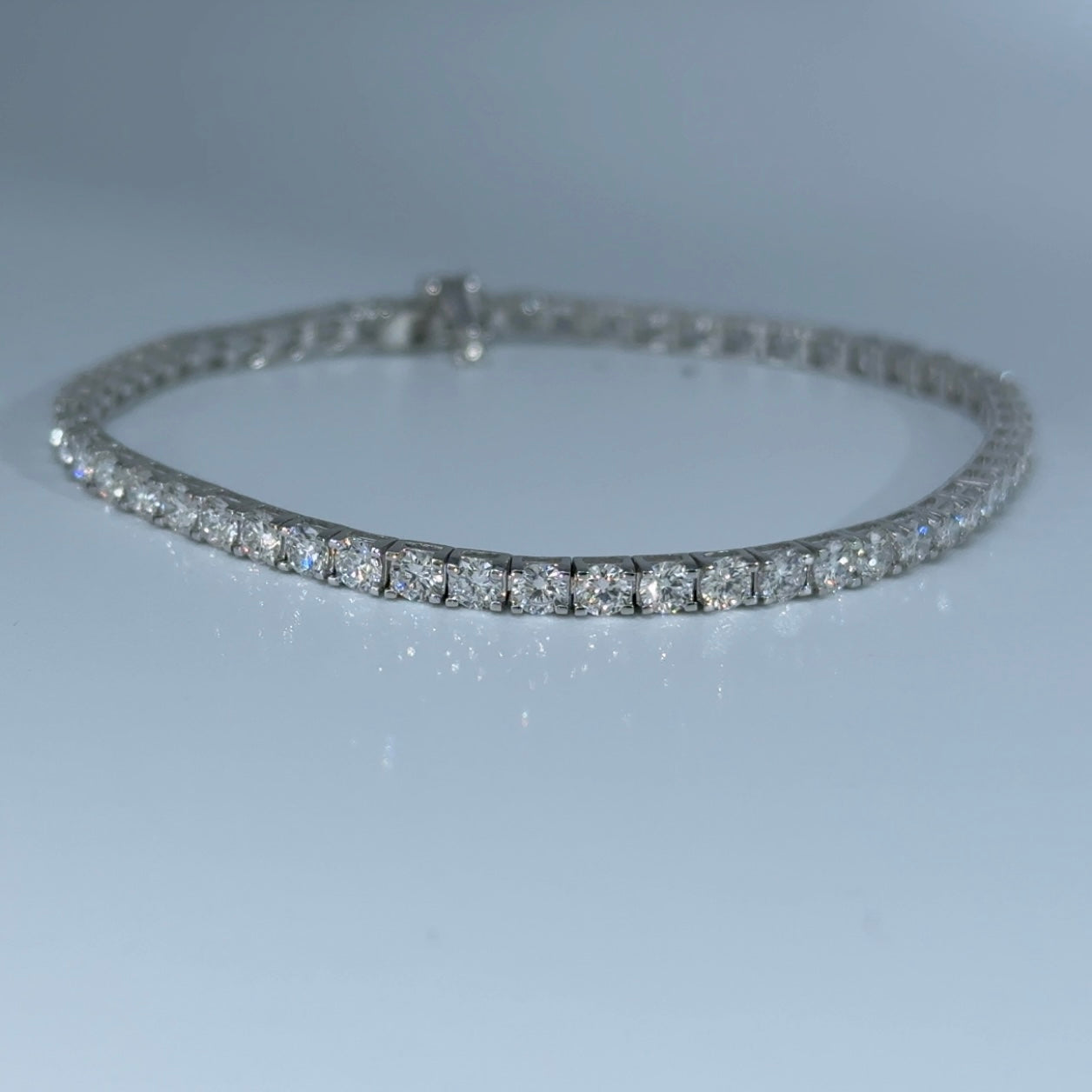 14kt White Gold Round Lab Diamond Tennis Bracelet 4.99 ctw