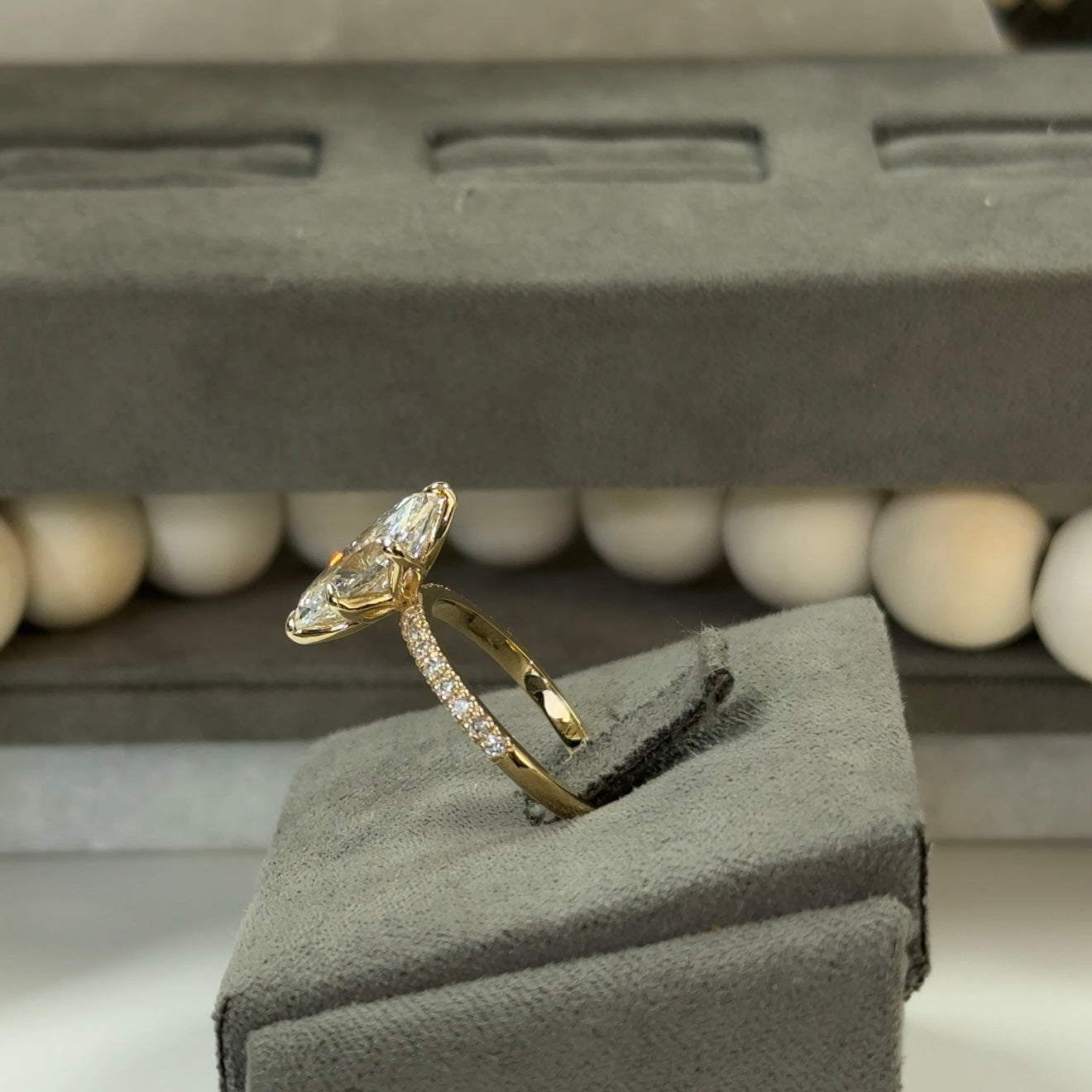 3.02 Carat Marquise Lab Diamond Tulip Traditional Elegance Ring