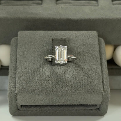 2.27 Carat Emerald Lab Diamond Floral Cathedral Ring