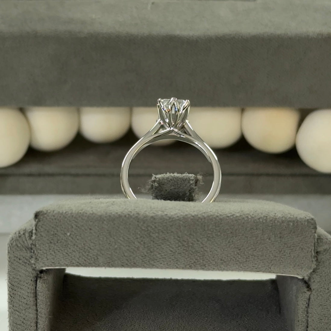 2.27 Carat Emerald Lab Diamond Floral Cathedral Ring