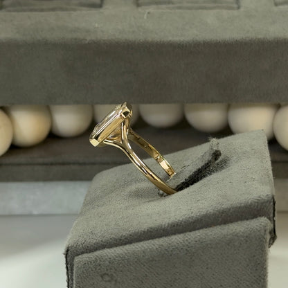 2.63 Carat Emerald Lab Diamond Vintage Bezel Solitaire Ring