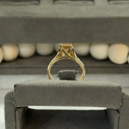 2.63 Carat Emerald Lab Diamond Vintage Bezel Solitaire Ring