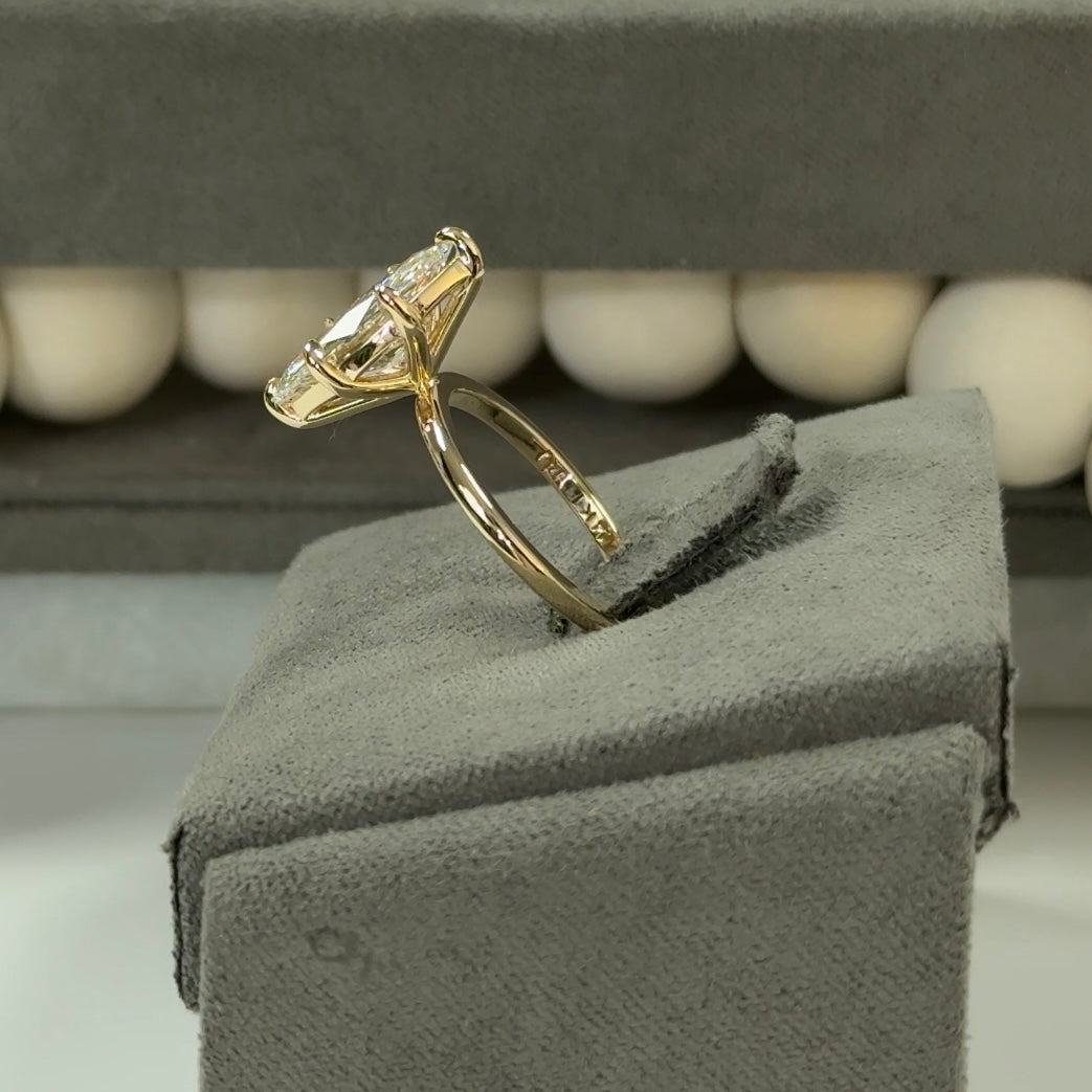 2.57 Carat Marquise Lab Diamond Elegant Solitaire Ring