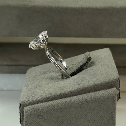 3.09 Carat Oval Lab Diamond Elegant Tulip Basket Solitaire Ring
