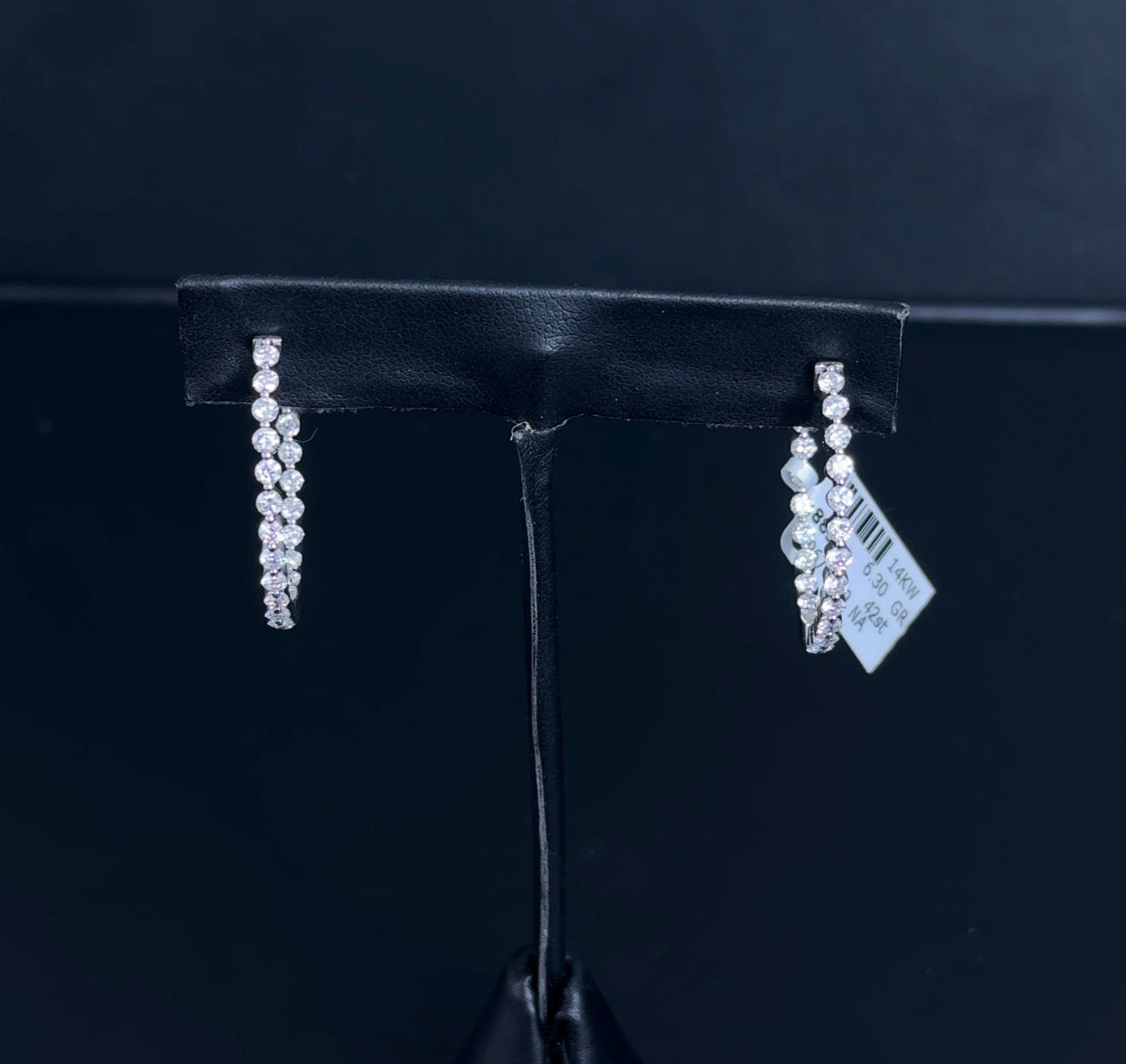 1.99ctw Round Lab Diamond 14kt White Gold Hoop Earrings ERG-61-2