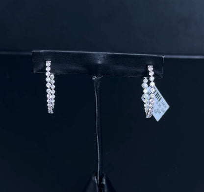 1.99ctw Round Lab Diamond 14kt White Gold Hoop Earrings ERG-61-2