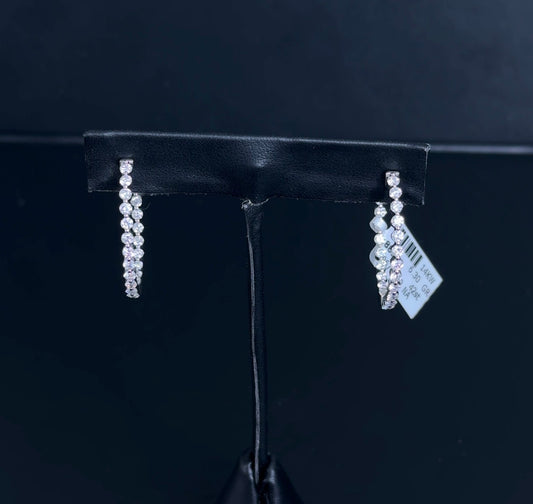 1.99ctw Round Lab Diamond 14kt White Gold Hoop Earrings ERG-61-2