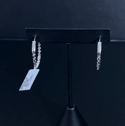 1.99ctw Round Lab Diamond 14kt White Gold Hoop Earrings ERG-61-2
