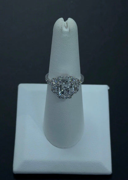 2.04 Carat Radiant Lab Diamond D Color VS1 Clarity 14Kt White Gold Engagement Ring (SKU: RGF-307)