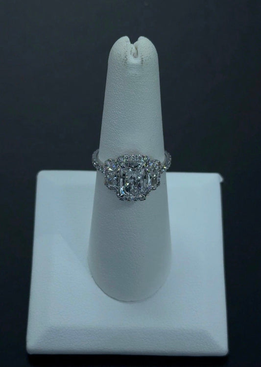 2.04 Carat Radiant Lab Diamond D Color VS1 Clarity 14Kt White Gold Engagement Ring (SKU: RGF-307)