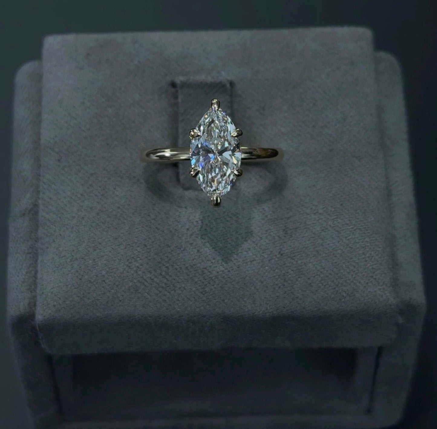 2.03ct Marquise Lab Diamond E Color VVS2 Clarity Elegant Solitaire Ring IGI#LG739577098 RJR0072