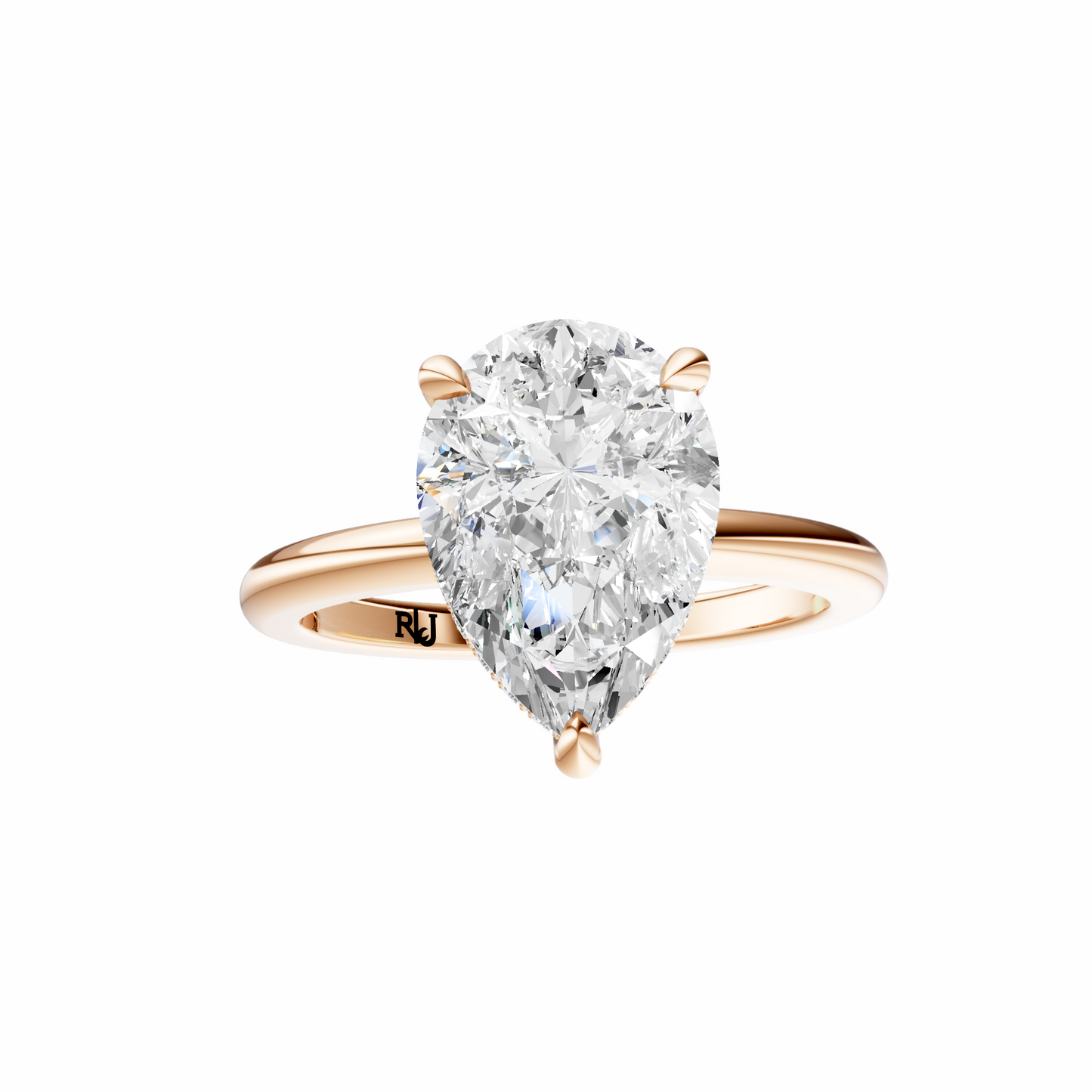 Pear Elegant Signature Hidden Halo Setting