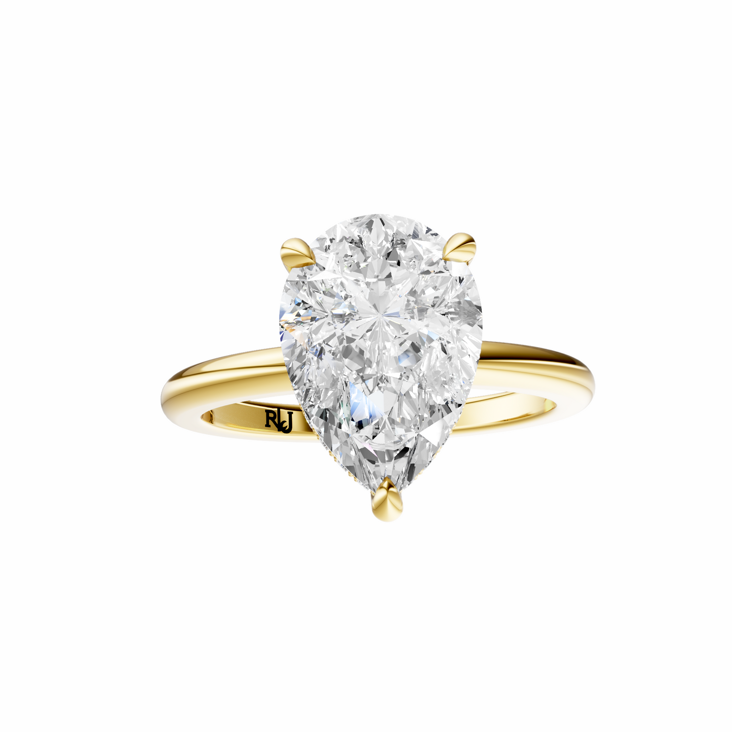 Pear Elegant Signature Hidden Halo Setting