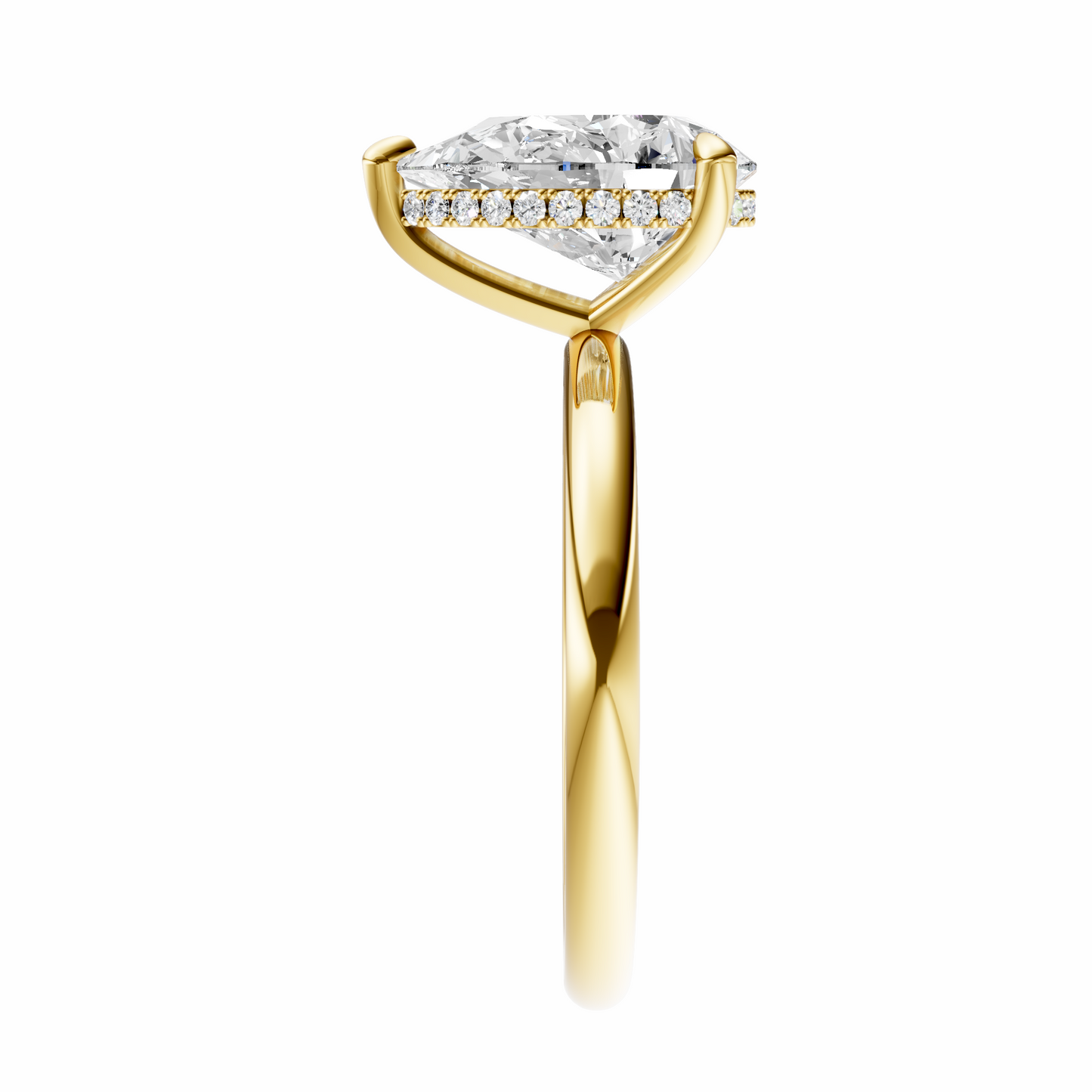 Pear Elegant Signature Hidden Halo Setting