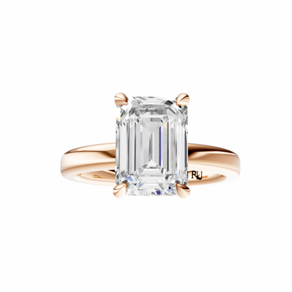 Emerald Elegant 2.7mm Band Signature Hidden Halo Setting