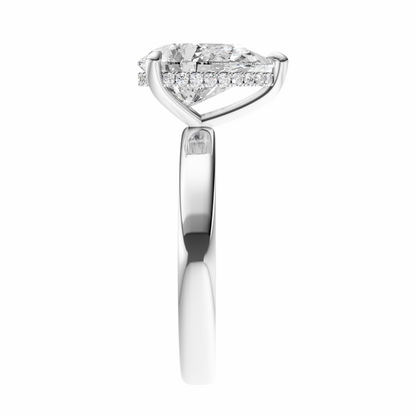 Pear Elegant 2.7mm Band Signature Hidden Halo Setting