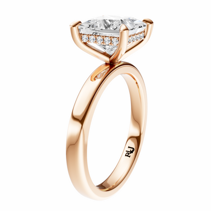 Princess Elegant 2.7mm Band Signature Hidden Halo Setting