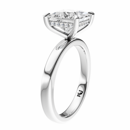 Princess Elegant 2.7mm Band Signature Hidden Halo Setting