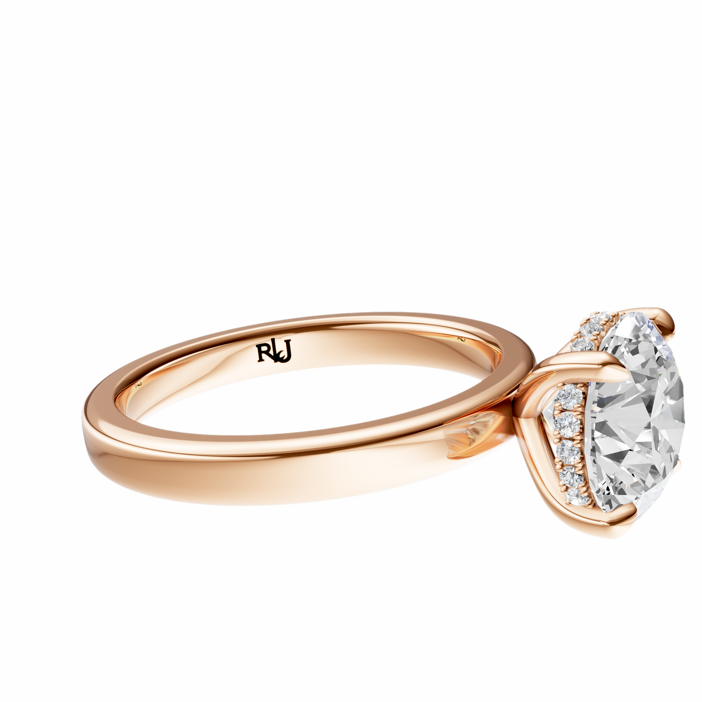 Round Elegant 2.7mm Band Signature Hidden Halo Setting