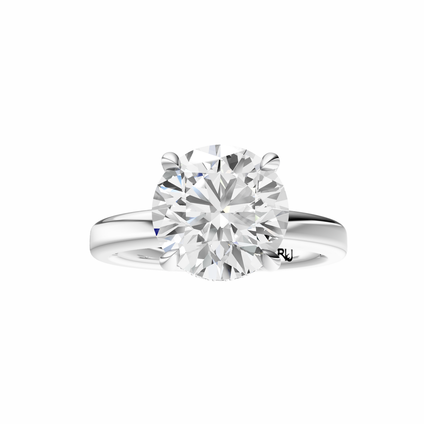 Round Elegant 2.7mm Band Signature Hidden Halo Setting