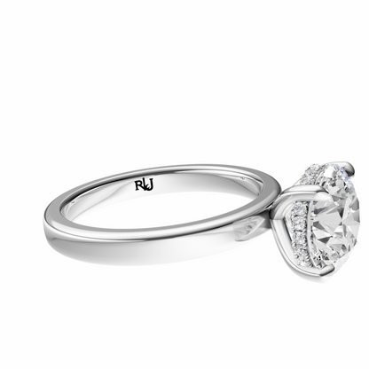 Round Elegant 2.7mm Band Signature Hidden Halo Setting