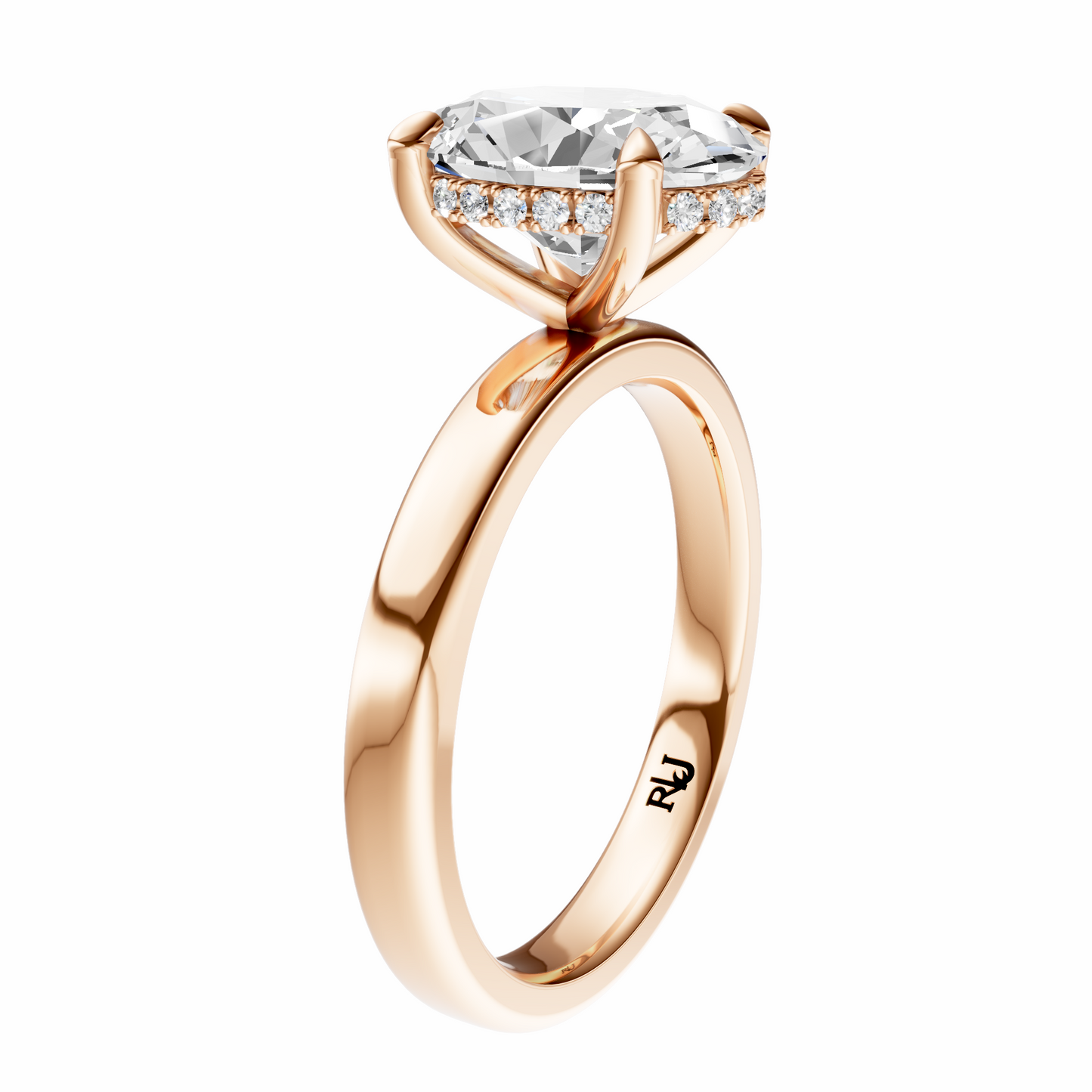 Oval Elegant 2.7mm Band Signature Hidden Halo Setting