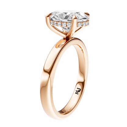 Oval Elegant 2.7mm Band Signature Hidden Halo Setting