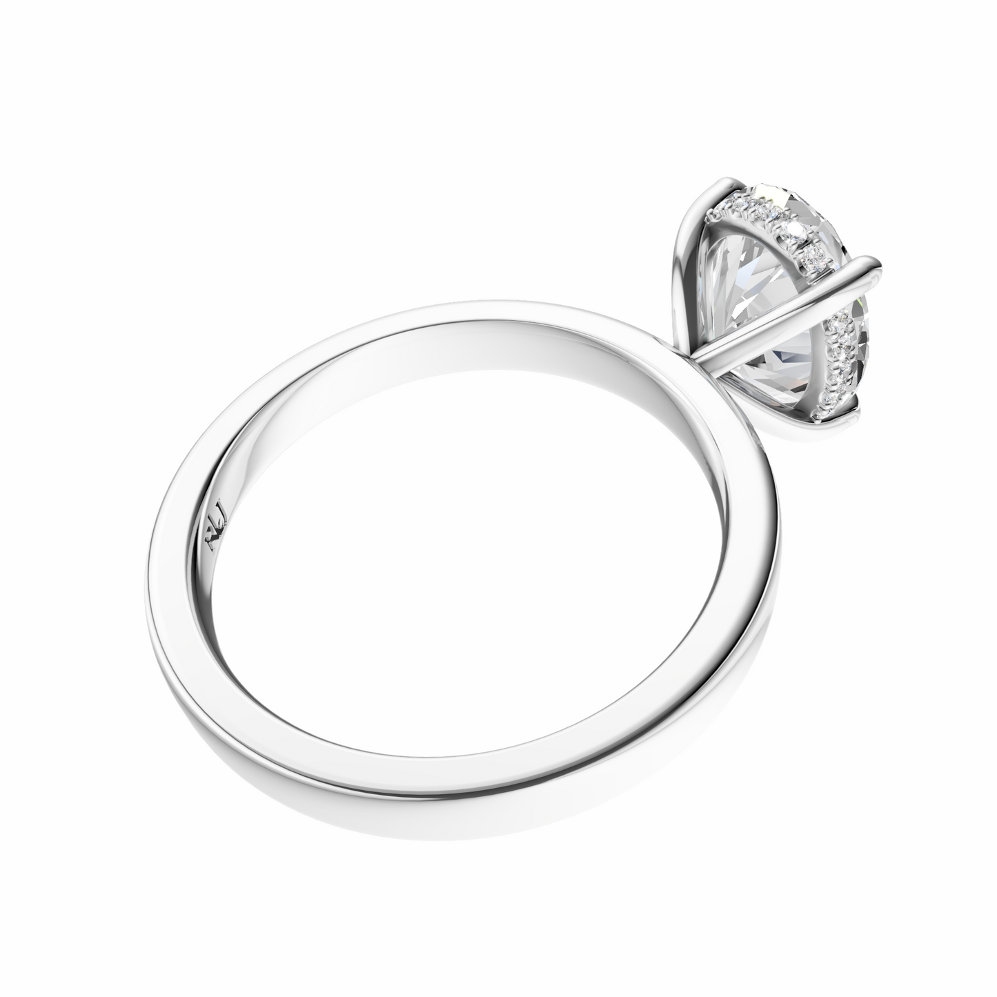 Oval Elegant 2.7mm Band Signature Hidden Halo Setting