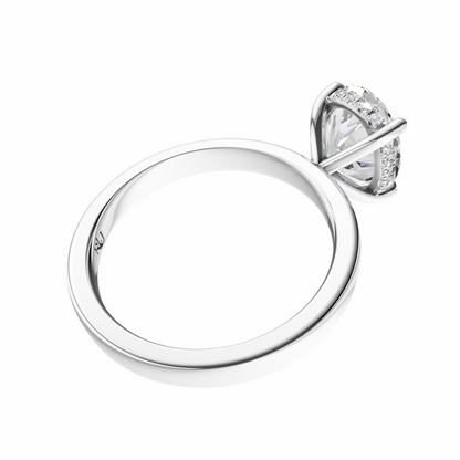 Oval Elegant 2.7mm Band Signature Hidden Halo Setting