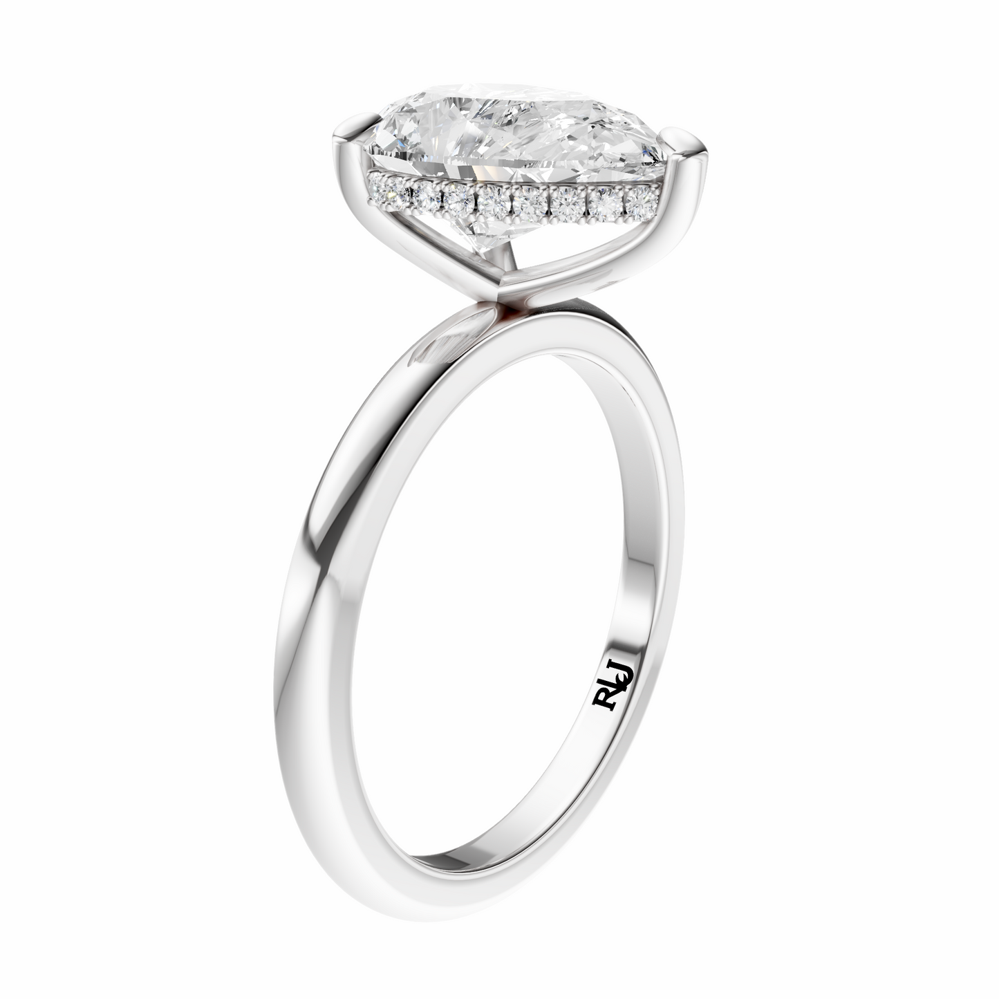 Pear Elegant Signature Hidden Halo Setting