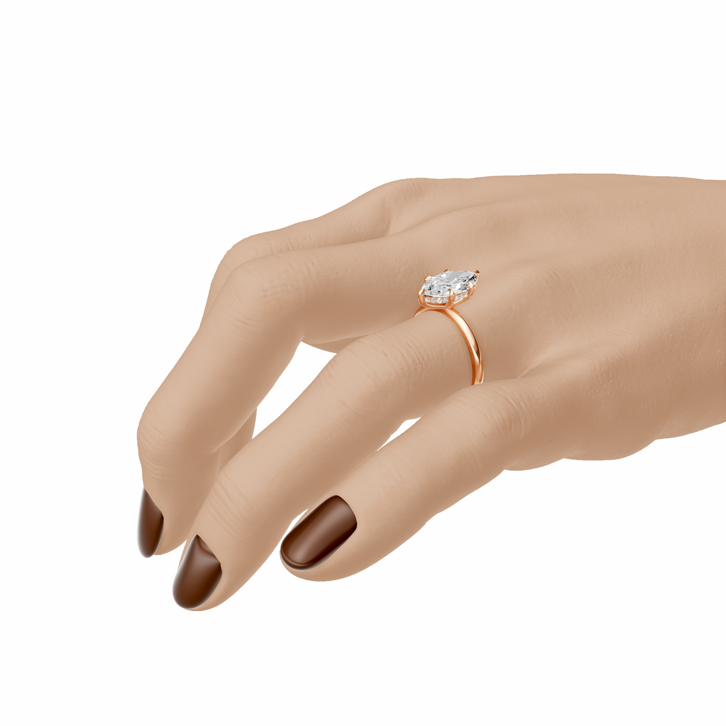 Marquise Elegant Signature Hidden Halo Setting