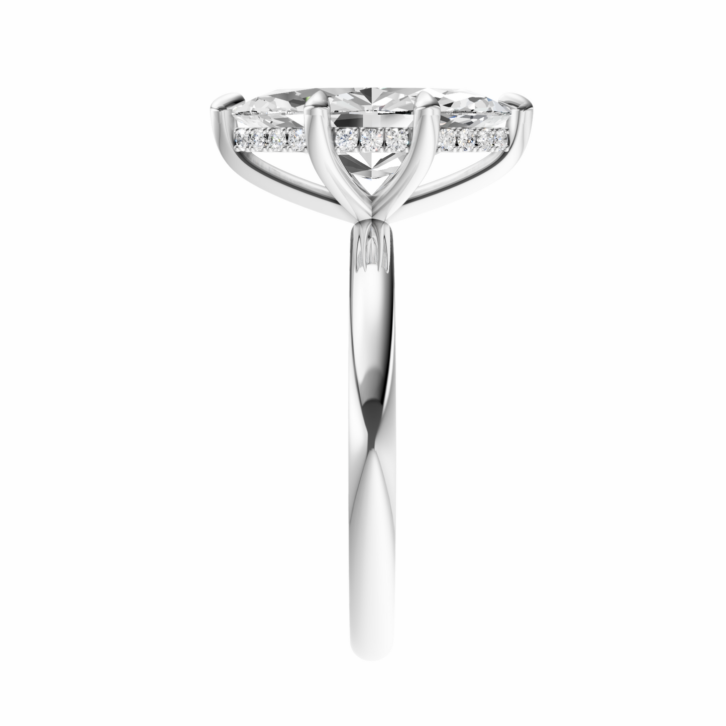 Marquise Elegant Signature Hidden Halo Setting