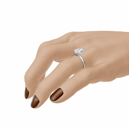 Pear Elegant Signature Hidden Halo Setting