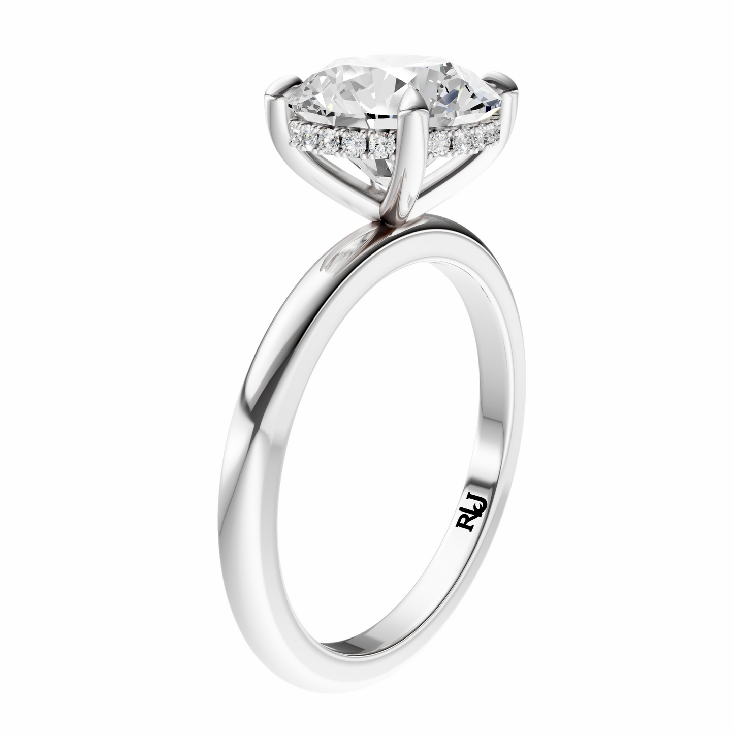 Round Elegant Signature Hidden Halo Setting