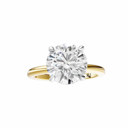 Round Mixed Metal Hidden Halo Solitaire Setting