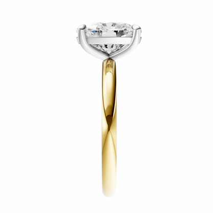 Cushion Mixed Metal Elegant Solitaire Setting