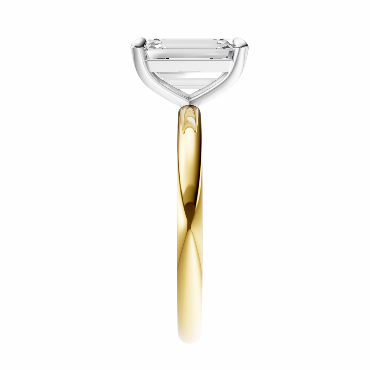 Emerald Mixed Metal Elegant Solitaire Setting