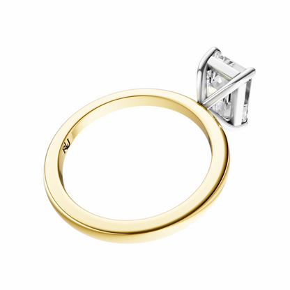 Emerald Mixed Metal Elegant Solitaire Setting