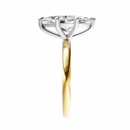 Marquise Mixed Metal Elegant Solitaire Setting