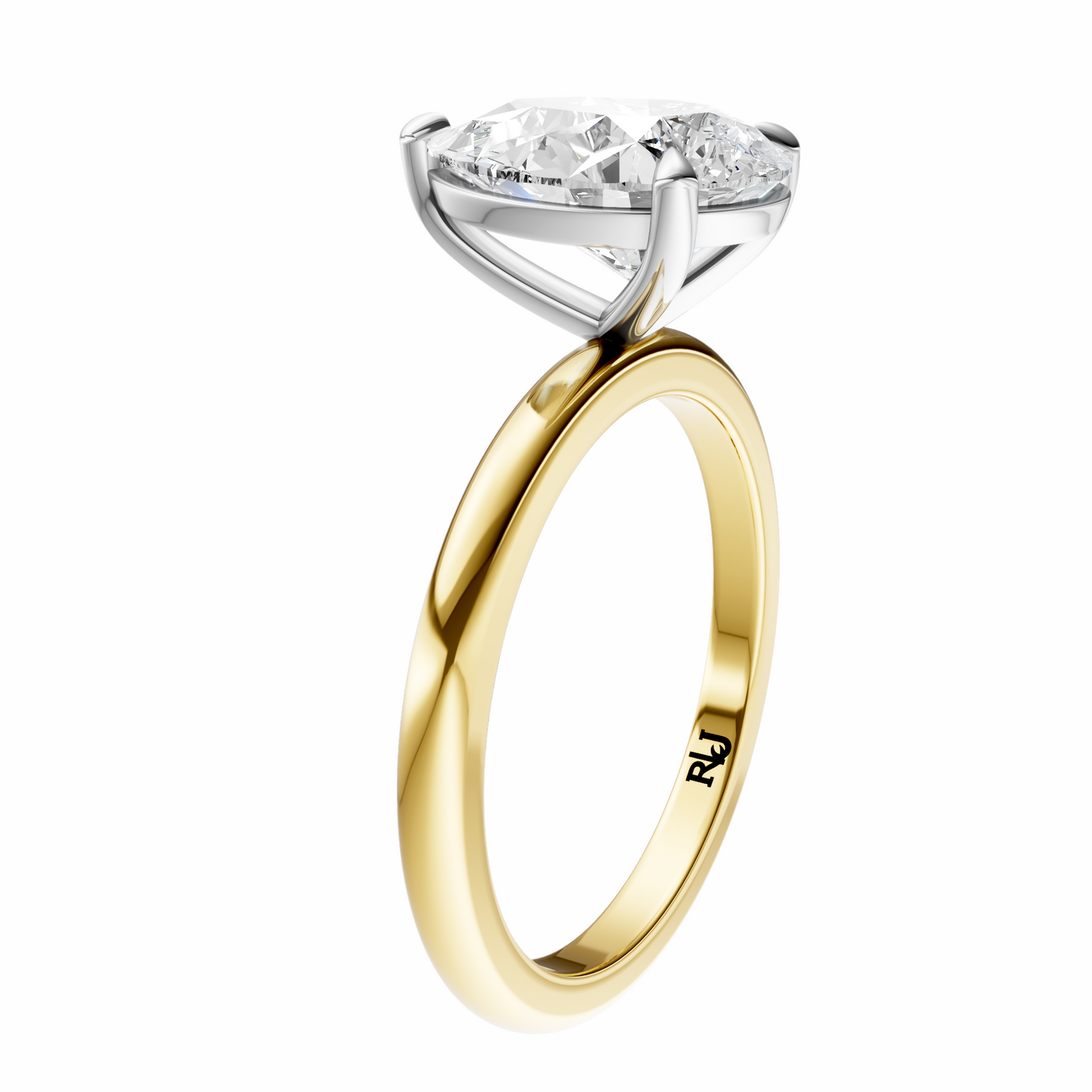 Pear Mixed Metal Elegant Solitaire Setting