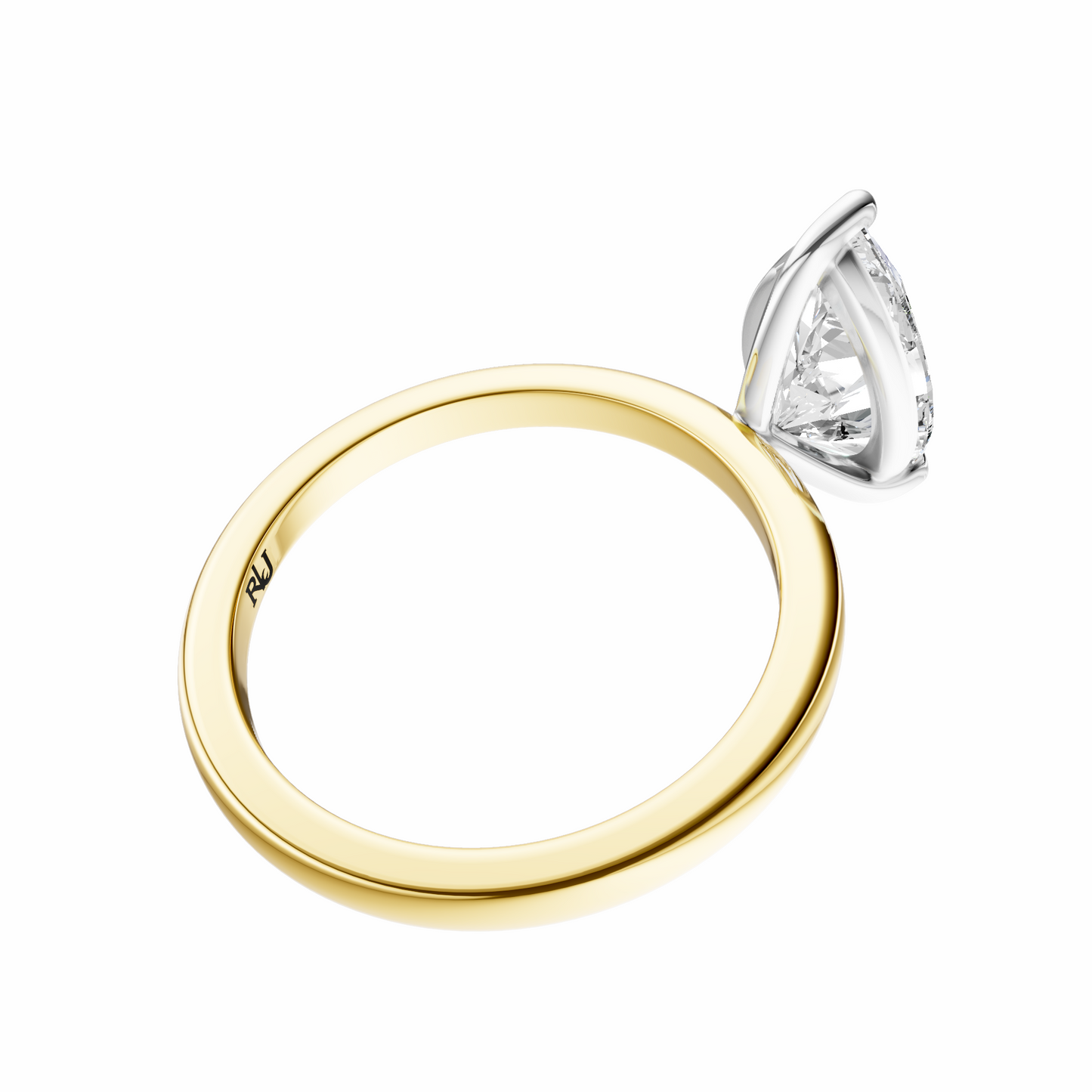 Pear Mixed Metal Elegant Solitaire Setting