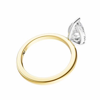 Pear Mixed Metal Elegant Solitaire Setting