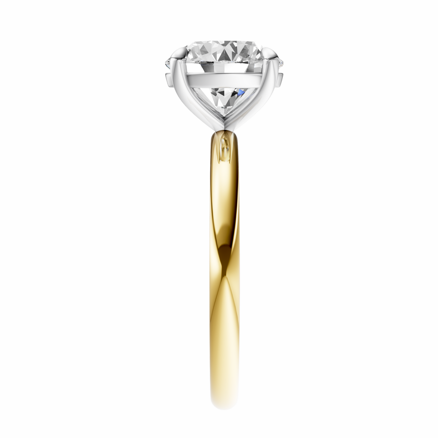 Round Mixed Metal Elegant Solitaire Setting